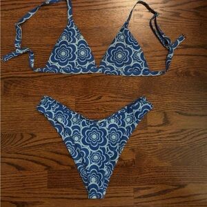 Blue Floral Bikini Set